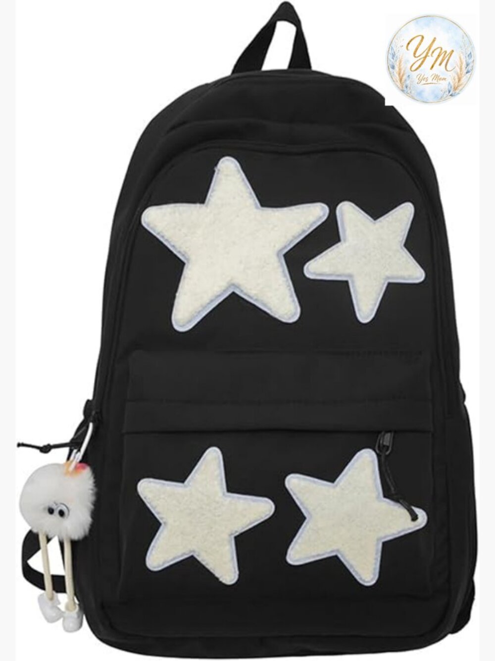 Y2k Backpack With Cute Accessories Emo Star Print Daypack Laptop Compartment
